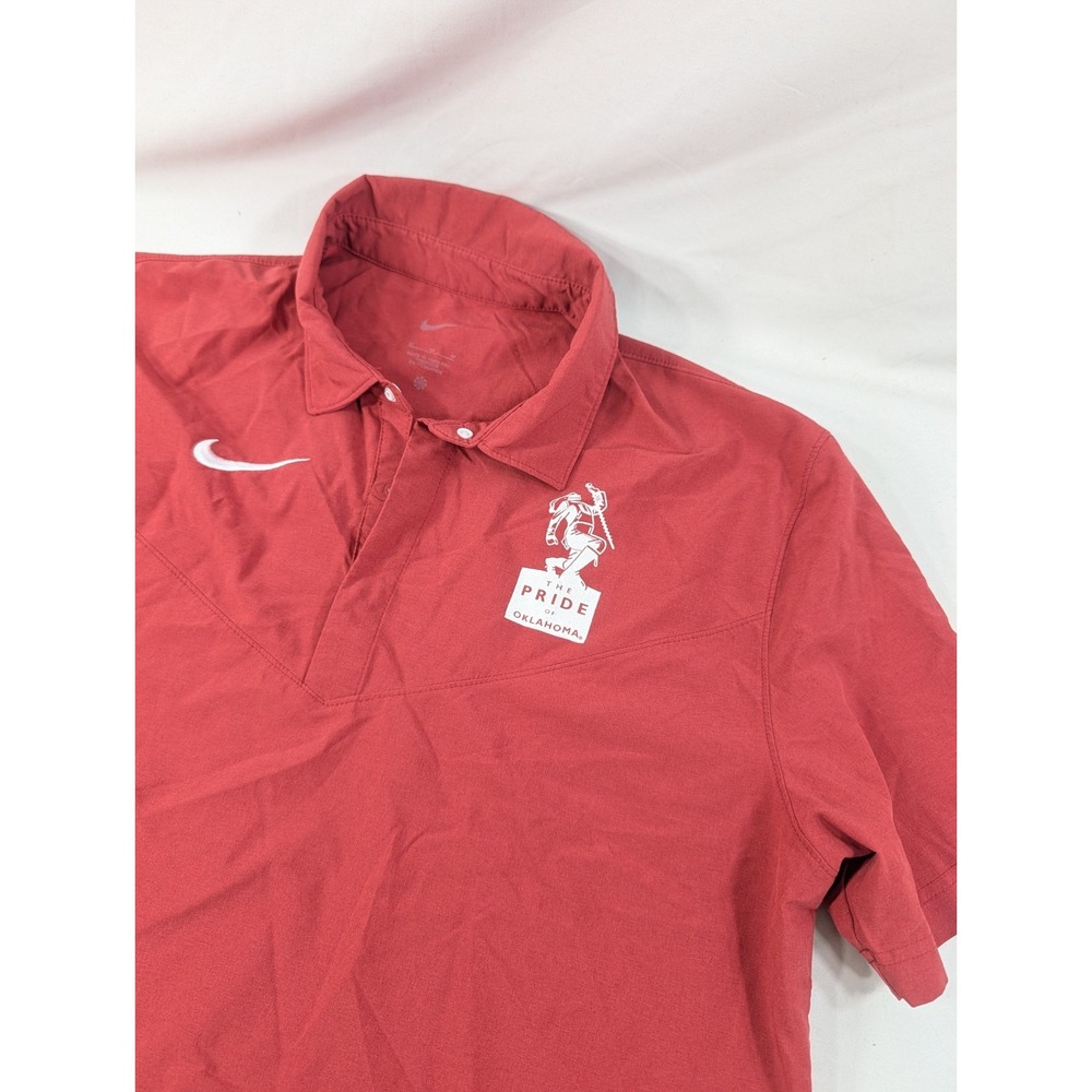 Nike Dri-Fit Zip Polo Shirt Men's Size Medium Pride Of Oklahoma Sooners Band Red